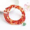 Pulsera de Ágata Roja Natural de Múltiples Círculos, Vaina de Loto, Pulsera de Calcedonia DIY, Joyería para Transmisión en Vivo, Dropshipping S2050507