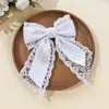 Horquilla con lazo de encaje estilo coreano para mujer, elegante y a la moda, con clip para la parte superior de la cola de caballo, accesorio suave que combina con todo.
