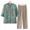 Conjunto de Verão para Mãe, Mulheres de Meia-Idade e Idosas, Roupa de Vovó, Conjunto de Duas Peças de Manga Curta para Mulheres Idosas 2026