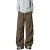 Pantalones de senderismo transpirables, frescos e impermeables para hombre, Pantalones cargo rectos de moda americana de otoño, Pantalones paracaidistas, Pantalones holgados