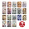 18 Pinturas a Óleo de Compra Direta Transfronteiriça do Jardim Encantado de Monet, Cenários de Floresta, Natureza, Citações Positivas e Cartões Inspiradores