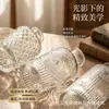 Minijarrón de cristal con relieve vintage de estilo francés, transparente, hidropónico, para escritorio, decoración.