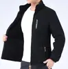 Top de Polar Grueso con Forro de Algodón Polar para Otoño e Invierno, Talla Grande Holgado, Cuello Vertical, Cierre de Botones, Chaqueta de Polar Doble Cara