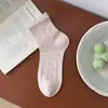 Calcetines con Lazo y Borde de Encaje Estilo Japonés para Mujer, Calcetines de Malla a Media Pantorrilla, Calcetines Cortos Transpirables de Encaje Hueco de Verano de Moda