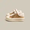 Tênis de Inverno 2025 Quente Design de Nicho Duas Formas para Mulheres Forrado com Lã Quente Casual Esportivo Sapatos Brancos Sapatos de Dupla Camada de Algodão para Mulheres