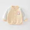 Roupas de outono para bebês, jaqueta baseball para meninos e meninas, cardigã jaqueta de desenho animado para meninas para primavera e outono, agasalho para sair
