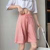 Pantalones cortos deportivos de pierna ancha de seda de hielo para mujer, verano, delgados, talla grande, pantalones para mujer, chica gordita, cintura alta, holgados, cinco casuales, 200 kg