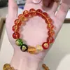 Pulseira de Cinco Vias do Deus da Riqueza para Mulheres Ano Novo do Zodíaco para Atrair Riqueza e Transferir Citrino Sintético Amarelo Cristal de Torre Pulseira Presente de Namorada para Mulheres