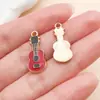 Accesorio de aleación con goteo de aceite, nota musical de guitarra, violín, piano, colgante para collares, llaveros y joyería DIY