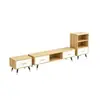 Mesa de Centro Combinación Gabinete de TV Extensible De Pie Madera Maciza Hogar Apartamento Pequeño Sala de Estar Moderna Simple Patas de Madera Maciza Gabinete de TV