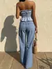 Top de tubo con cuello de lazo a rayas para mujer, con volantes de verano, cintura entallada, camisola [Exclusivo para ventas transfronterizas]