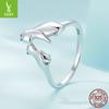 Yinzi Yun Nuevo Anillo Abierto de Gato para Pareja de Plata s925 Anillo Sencillo de Plata Curado Cálido para Mascota para Novia
