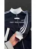 Jaqueta Cleanfit Estilo Americano com Três Listras para Homens, Tendência de Outono Design de Marca Cardigan Listrado Moletom com Gola Alta