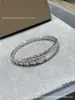 Versão de Luxo do Bracelete Cobra em Ouro V Baojia com Mola, Totalmente Cravejado com Diamantes, Cauda em Formato de Osso de Cobra com Diamantes, Escultura de Precisão CNC, Banhado a Ouro Rosa 18K