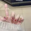 Manicura de Flores Suaves Tridimensionales Coloridas Verano Gama Alta Blanqueadora Versátil Para Estudiantes Uñas Postizas Usables