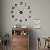 Relógio de Parede Digital DIY Criativo Moderno Escandinavo Acrílico Personalizado Decoração de Sala de Estar Relógio de Quartzo