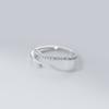Anel Nalan de Prata Esterlina S925 com Linha Única de Micro-Embutidos de Diamante para Mulheres Estilo Coreano Fashionável Simples Anel de Linha de Diamante J6618