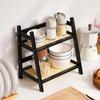 Prateleira de Armazenamento para Cozinha Organizador de Bancada Porta-Temperos Organizador em Camadas Armário de Armazenamento Multifuncional Suporte Simples para Copos