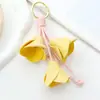 Llavero de Tulipán Estilo Europeo y Americano Accesorio de Moda Encanto para Bolsa Ins Estilo Simple Colgante Colgante de Flor Artificial de PU