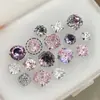 Brincos de Liga de Titânio com Zircônia Rosa para Piercing na Orelha, Studs para Cartilagem da Orelha, Brincos Deslumbrantes, Studs para Canal Auditivo, Não é Necessário Remover para Lavar ou Dormir, Acessórios para Orelha