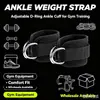 Correa de tobillo para fitness con 2 hebillas para entrenamiento de piernas y glúteos, tobillera, correa para pierna, correa de soporte para tobillo, correa de resistencia para rack de potencia