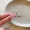 Coração do Oceano ~ Brincos de Franja Estrela-do-Mar com Zircônia Azul para Mulheres Design Único de Nicho Brincos de Alta Qualidade Acessórios de Orelha