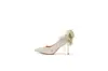 Vestido de novia Xiuhe, vestido de novia con lentejuelas de cristal, cadena de perlas, lazo, tacones altos para mujer, zapatos de boda