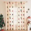 Tela para decoración navideña transfronteriza, nuevas cortinas bordadas de encaje, cortinas navideñas prefabricadas listas para fiestas festivas