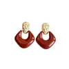 Pendientes de gota de aceite de aguja de plata con forma de rombo Moda Populares Simples Pendientes Nicho Lujo Ligero Pendientes de Gama Alta Venta al por Mayor para Mujeres