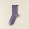 Meias de pelúcia brancas femininas primavera e outono meias finas de algodão femininas meias de renda japonesa fofas jk estilo preppy meias de verão