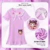 Bata de Noche de Niña Transfronteriza Pijama de Verano para Niños Vestido de Encaje de Manga Corta Vestido Pijama Delgado de Verano para Bebé Niña