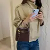 Bolso Cubo Nuevo con Asa de Hebilla de Nicho, Bolso de Hombro Casual Retro Maillard, Bolso Cubo de Hombro Elegante Versátil