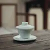 Academia Song Qing [Forno Hongtian) Tigela Coberta Celadon Jingdezhen Yingqing Tigela Coberta Sancai Tigela de Chá Conjunto de Três Peças