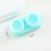 Estojo Simples de Óculos Cor Sólida Macaron, Tampa Antitorção Caixa de Cuidados Duplos Integrada, Estojo de Lentes de Contato Anti-Queda de Alta Estética