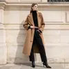 Abrigo de Lana con Lazo Estilo Europeo Solapa Oversize Ropa de Abrigo Larga de Lana Directo de Fábrica 2052142