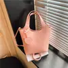 Bolso de Hombro de Color Sólido Transfronterizo para Mujer 2026, Bolso Cruzado Elegante para el Trabajo, Bolso Cubo Simple de Mano