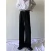 Calças boca de sino estilosas, com caimento fluido e estilo coreano para homens, nova coleção de outono, com toque de alta qualidade, efeito de alongamento das pernas e design casual, semelhante a um terno.