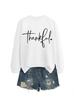 Estación Independiente de Lista de Deseos de Amazon Sudadera Elegante Versátil Cómoda para Mujer Corazón Agradecido Forma de Corazón Cruz Simple Transfronteriza Otoño Invierno