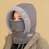 Conjunto de Máscara de Vento e Chapéu Elétrico para Veículos de Inverno, Protetor de Pescoço Quente à Prova de Frio para Ciclismo Feminino e Esqui, Cobertura para Cabeça, Chapéu de Algodão para Proteção do Pescoço