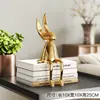 Ornamento de Coelho de Orelhas Longas Galvanizado de Luxo Leve, Decoração de Mesa para Sala de Estar, Rack de TV, Barzinho, Entrada, Decoração de Casa de Alto Padrão para Nicho