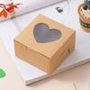 Caja Transparente con Ventana de Papel Kraft Caja para Empaque de Postres y Pasteles Caja para Empaque de Tartaletas Caja Deslizante Impresa al por Mayor Caja de Regalo