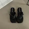 Chanclas Planas de Lunares Casuales de Moda para Mujer, Versátiles y Populares para el Verano, Sandalias de Tira con Cuña de Plataforma para Uso Exterior en la Playa