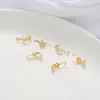 Hebilla de bolsa con caparazón que conserva el color, cierre de gancho con forma de estrella de cinco puntas y corazón con flor, relleno de oro de 14K, hebilla de tarjeta final, materiales para manualidades, accesorios para joyería