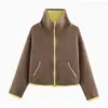 Chaqueta de punto de color block para comercio exterior europeo y americano, popular en AliExpress, suéter de punto de color block casual de moda europea y americana
