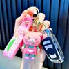 Llavero de oso electrochapado UV, muñeco de goma suave de dibujos animados, colgante para bolso, figura para máquina de garras de peluches, pequeño regalo