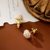 Pendientes Populares de Perlas Barrocas, Temperamento de Chica Dulce, Pendientes de Diamantes Brillantes de Moda y Personalizados, Pendientes de Diseño Exquisito y Compacto