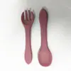 Plato de Cena de Silicona Nuevo Más Vendido Nórdico para Bebé y Niño Plato de Cena con Ventosa Grande Set de Vajilla Cuchara y Tenedor Anticaídas