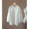Cardigã de Organza 100% Seda de Amora, Camada Dupla de Seda, Ligeiramente Transparente, Proteção Solar, para Mulheres, Novo Estilo Chinês Bordado com Renda