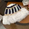 Estilo Nuevo Otoño e Invierno Sombrero de Pescador Tejido a Mano con Borde de Felpa Engrosado Sombrero de Lana para Mujer Otoño e Invierno Resistente al Frío para Exteriores y Cálido