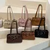 Bolsa de axila com fivela de cinto vintage transfronteiriça, bolsa baguette moderna e versátil, bolsa de ombro casual de alta qualidade para o dia a dia